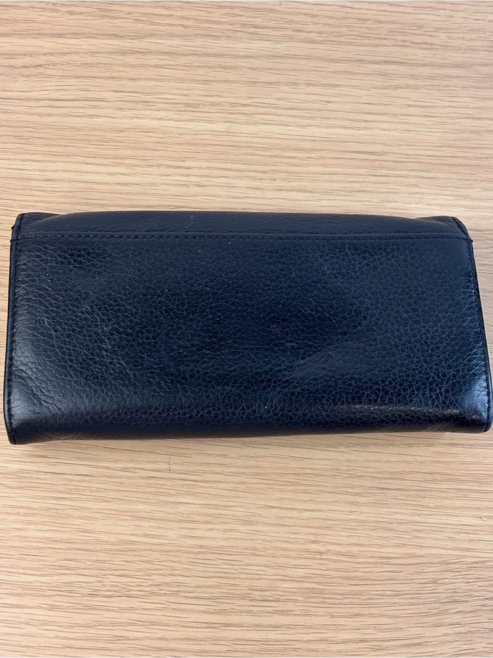 Michael Kors Black Leather MK Logo Continental Wallet